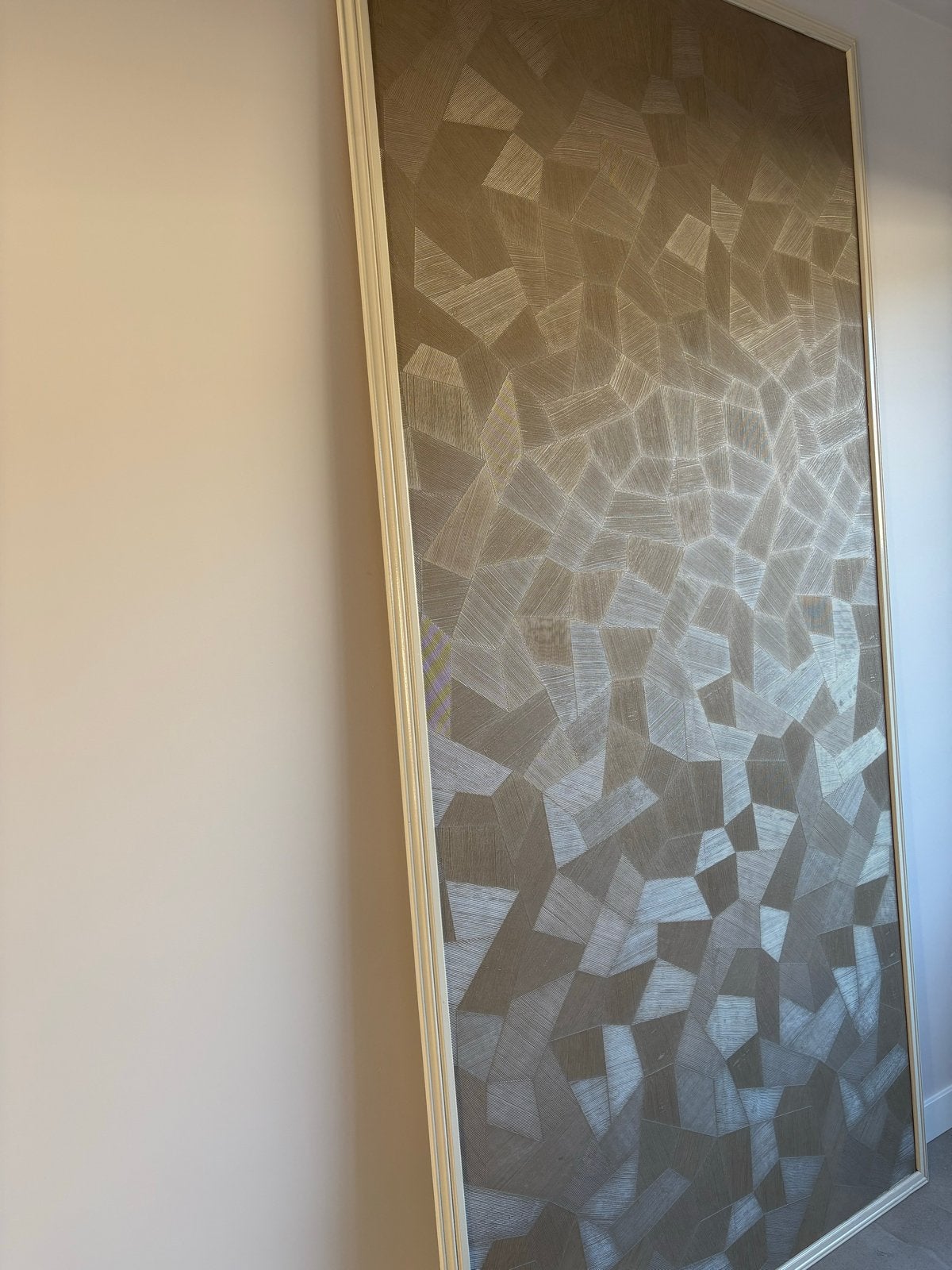 Set van 3 wandpanelen met behang van Arte, Ophalen, Hout, Meerkleurig, Zo goed als nieuw