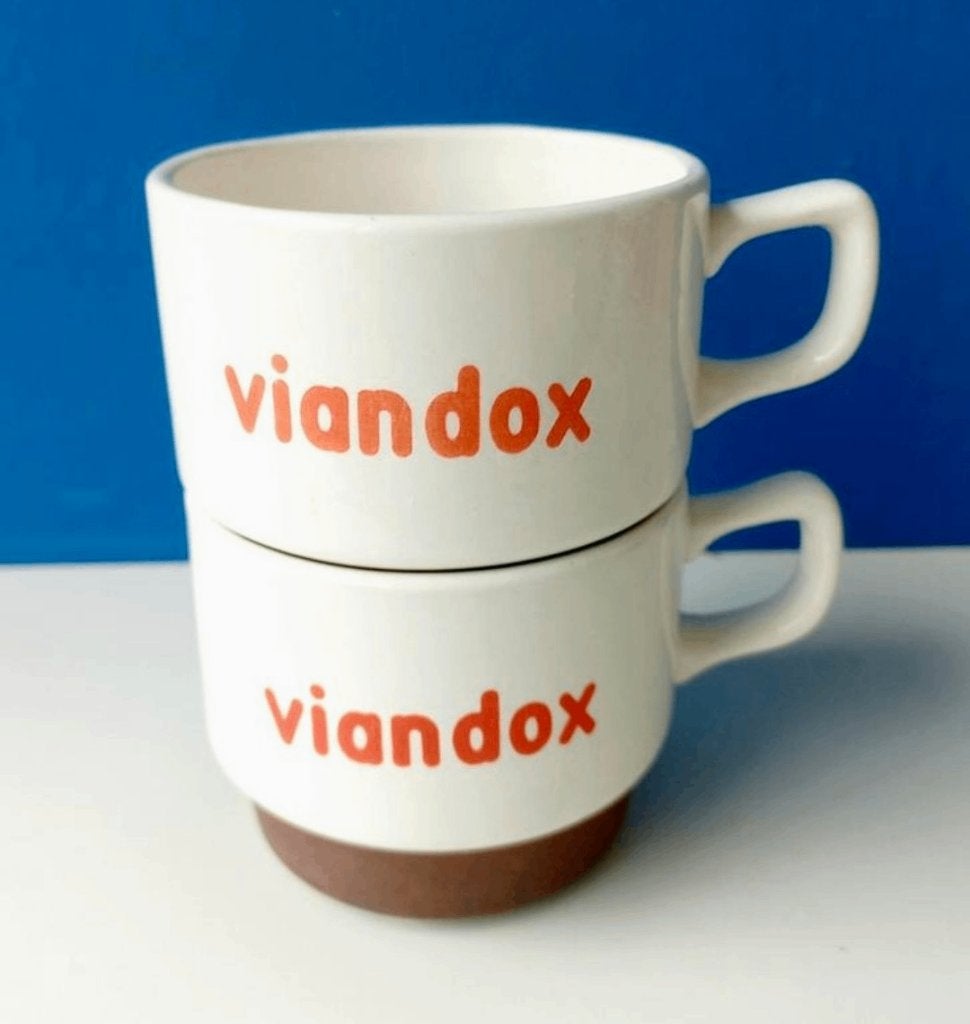 Vintage Franse VIANDOX kopjes/jaren 70, Gebruikt, Ophalen of Verzenden, Overige stijlen, Kop(pen) en/of Schotel(s)