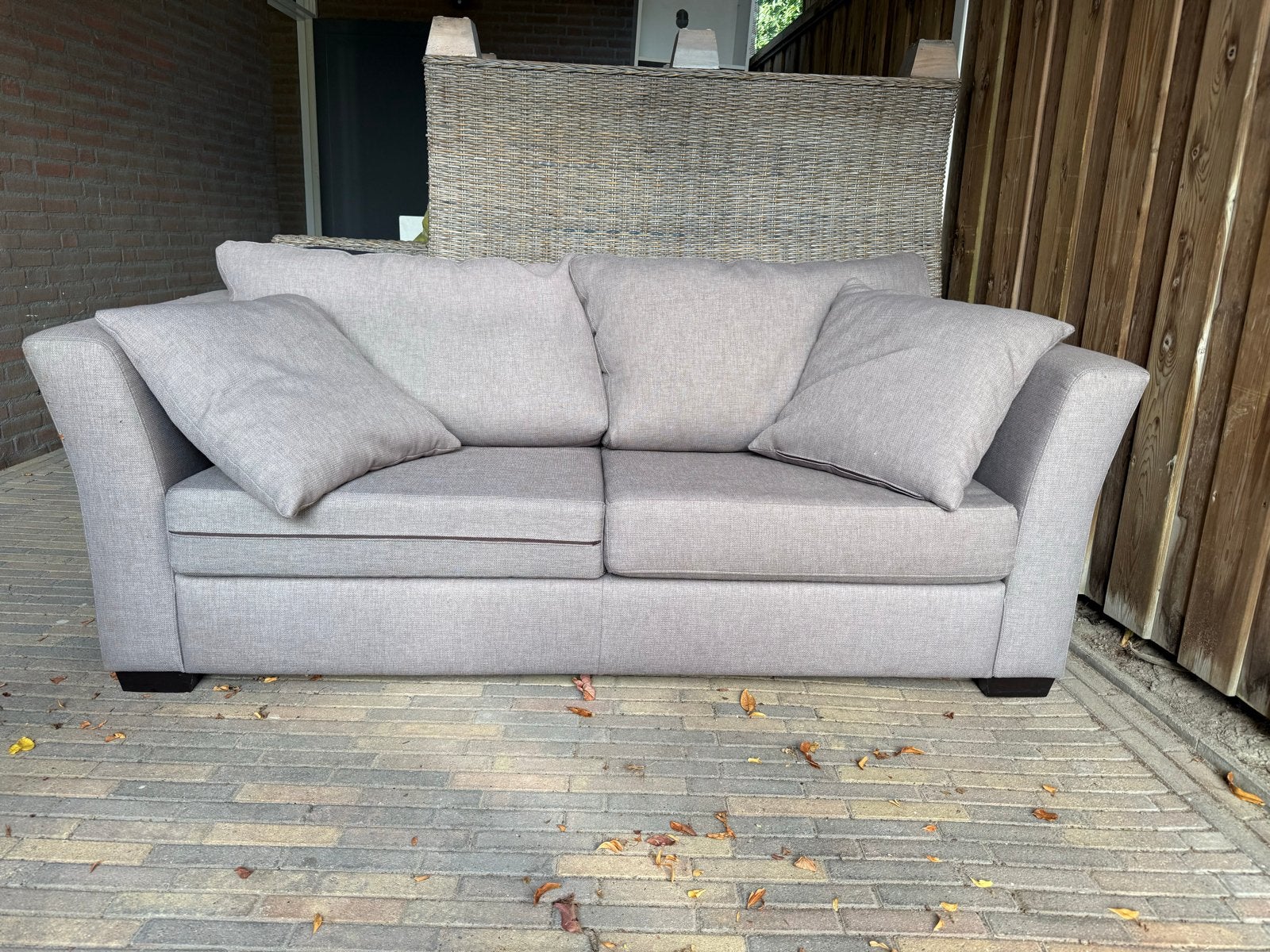 GRATIS Tweezits bank - 2.05 breed, 90 cm diep, Huis en Inrichting, Banken | Bankstellen, Ophalen, Gebruikt, Tweepersoons, 75 tot 100 cm