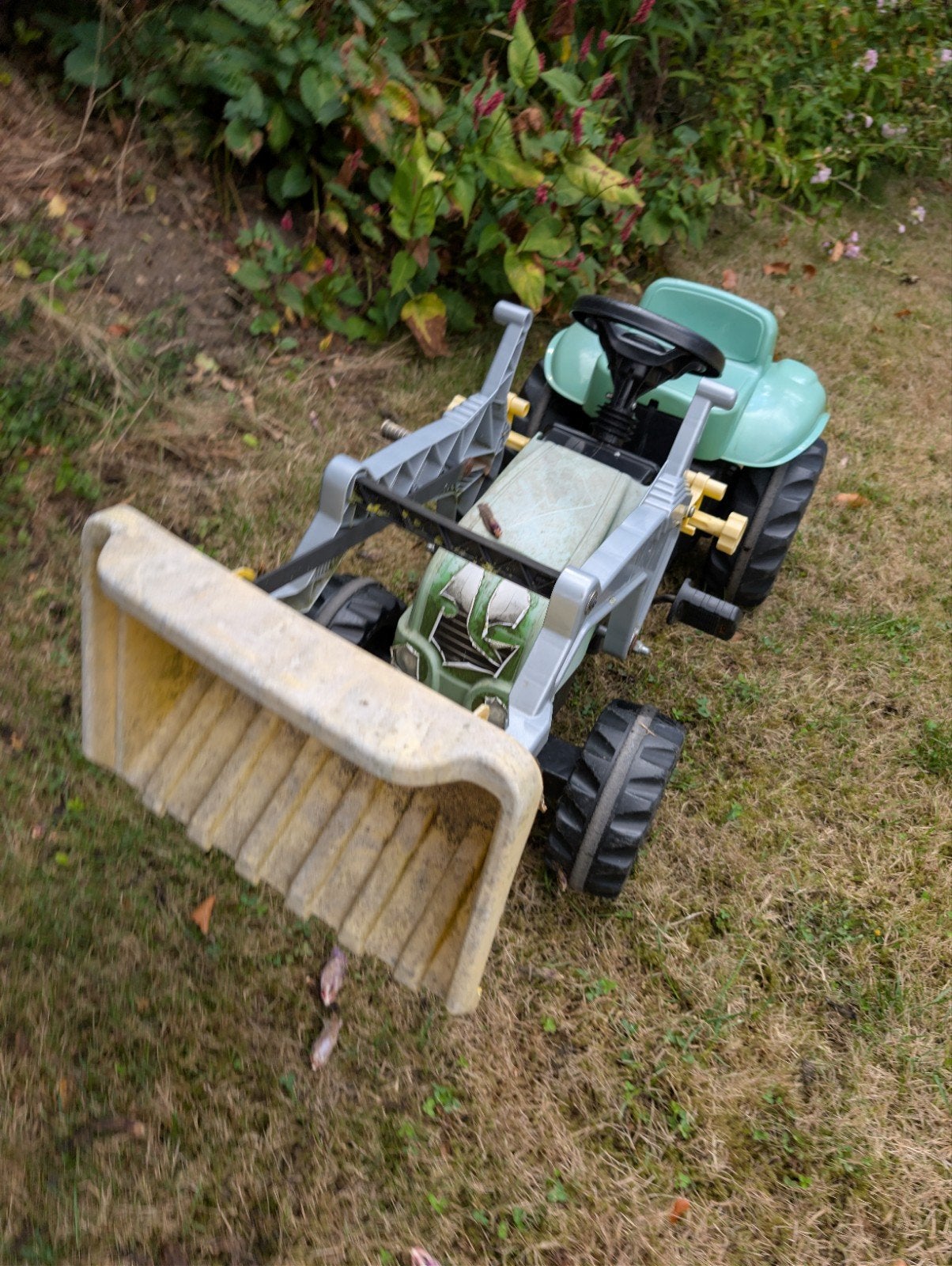 Trapauto tractor met aanhanger en voorlader, Ophalen, Gebruikt, Trapvoertuig