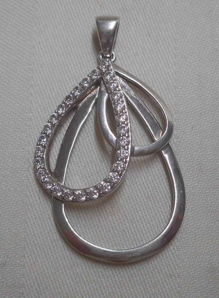 Zilveren Zinzi hanger met steentjes nr.1571, Verzenden, Zo goed als nieuw, Zilver, Zilver