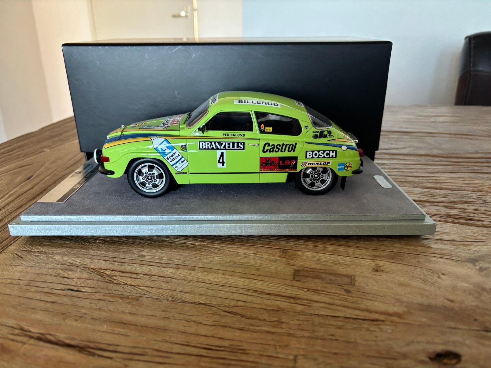 SAAB  96 V4 Rally Groot model 1:18 Tecnomodel, Ophalen of Verzenden, Nieuw, Overige merken