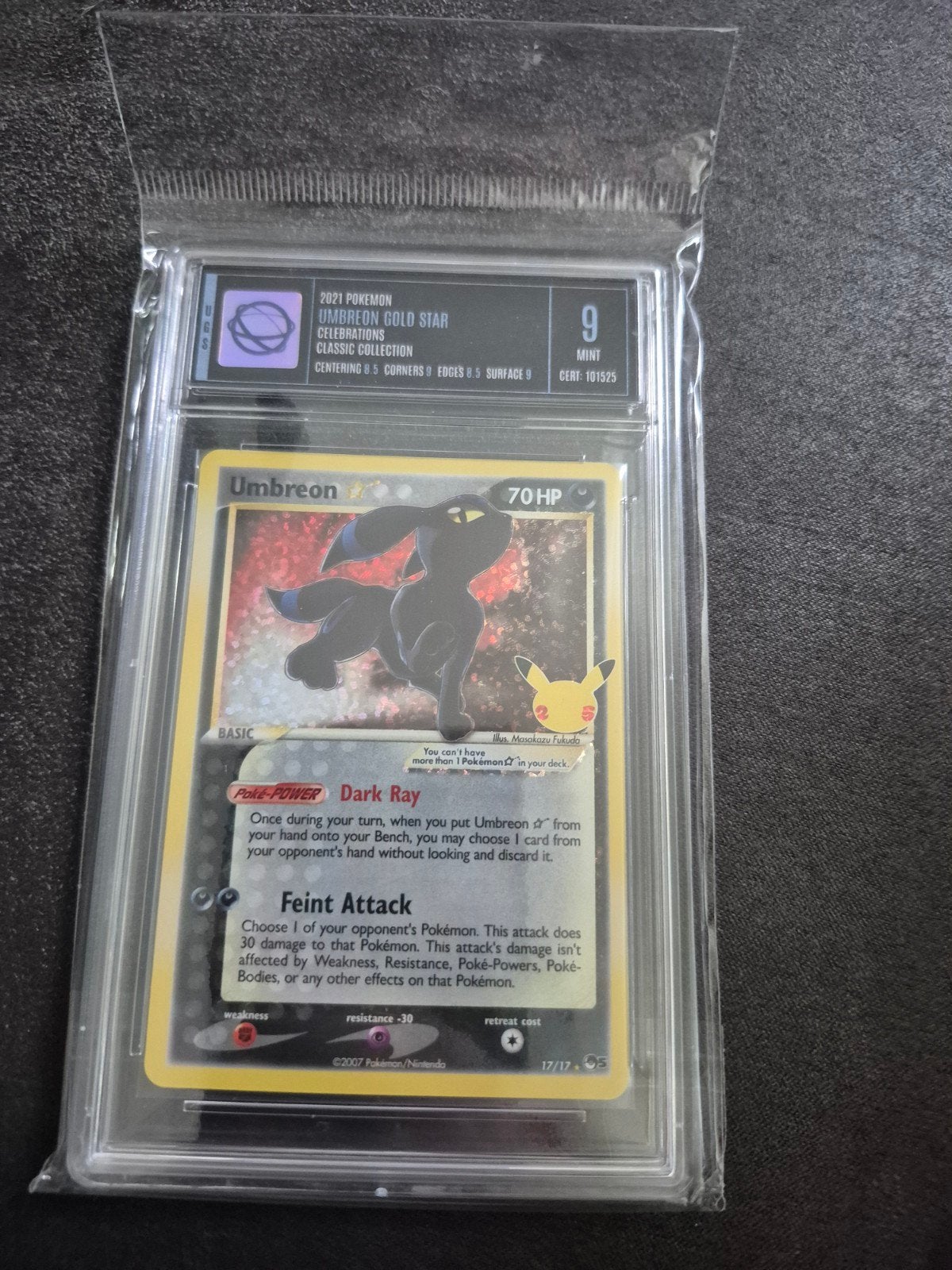 Umbreon Gold Star Celebrations 2021 UGS 9 Mint Pokémon Kaart, Ophalen of Verzenden, Nieuw, Losse kaart