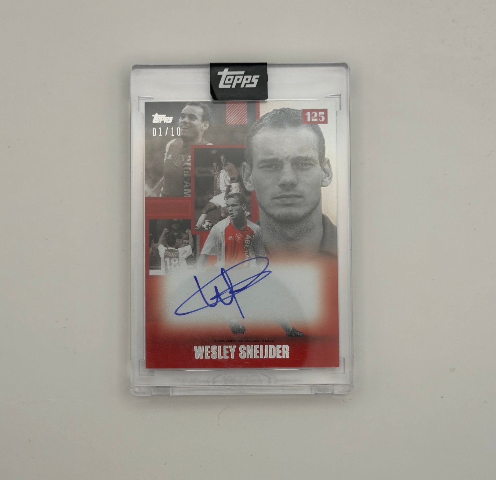Wesley Sneijder Topps AFC Ajax 125 jaar handtekening 1/10, Ophalen of Verzenden, Zo goed als nieuw