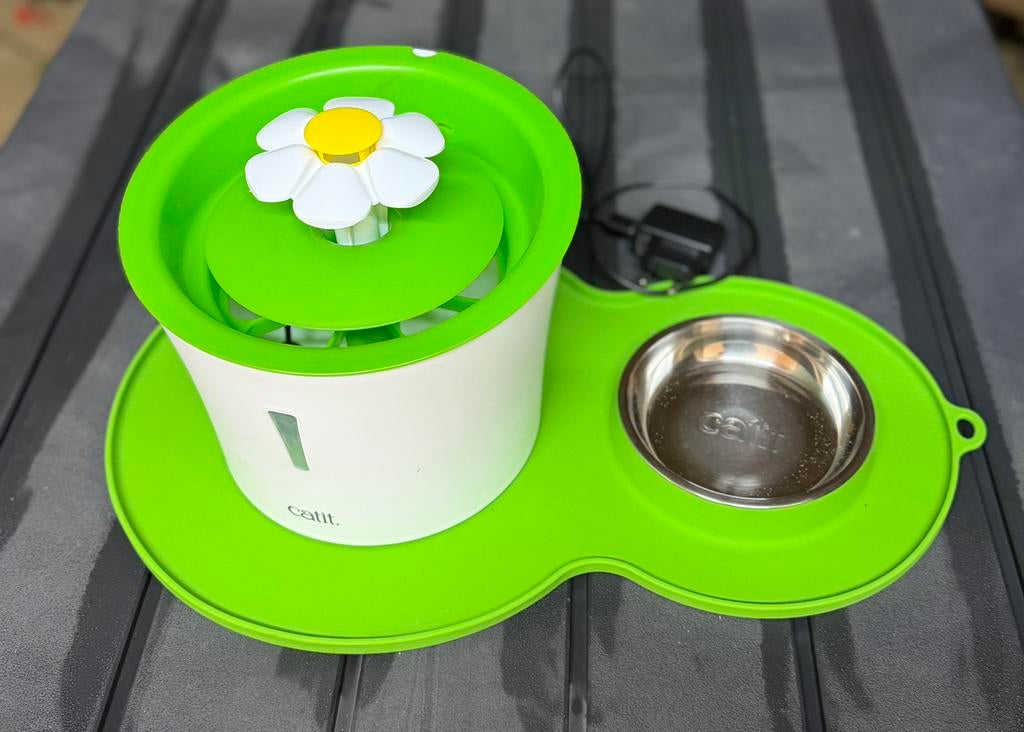 Catit Drinkfontein met eetbak, Dieren en Toebehoren, Ophalen of Verzenden, Gebruikt