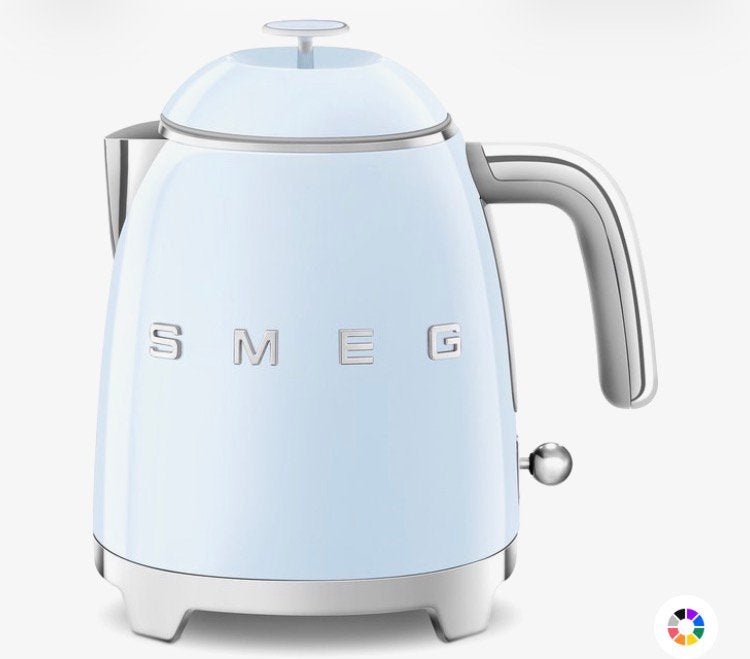SMEG waterkoker 0,8 liter blauw NIEUW, Witgoed en Apparatuur, Waterkokers, Minder dan 1 liter, Ophalen, Nieuw, Rvs