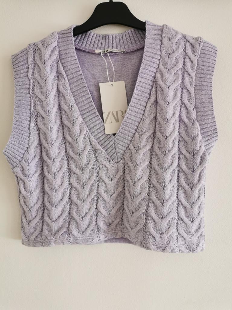 Zara lila kabelspencer mt. M/L, Verzenden, Zara, Paars, Maat 42/44 (L)