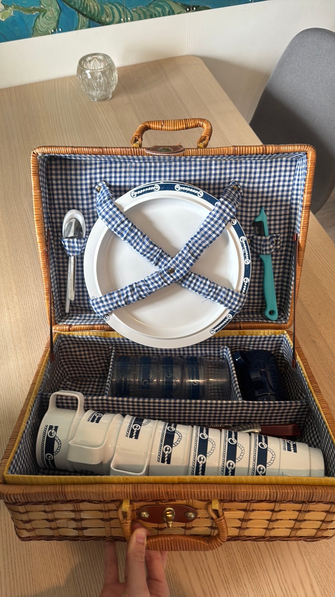 Rieten picknickmand, Ophalen of Verzenden, Gebruikt