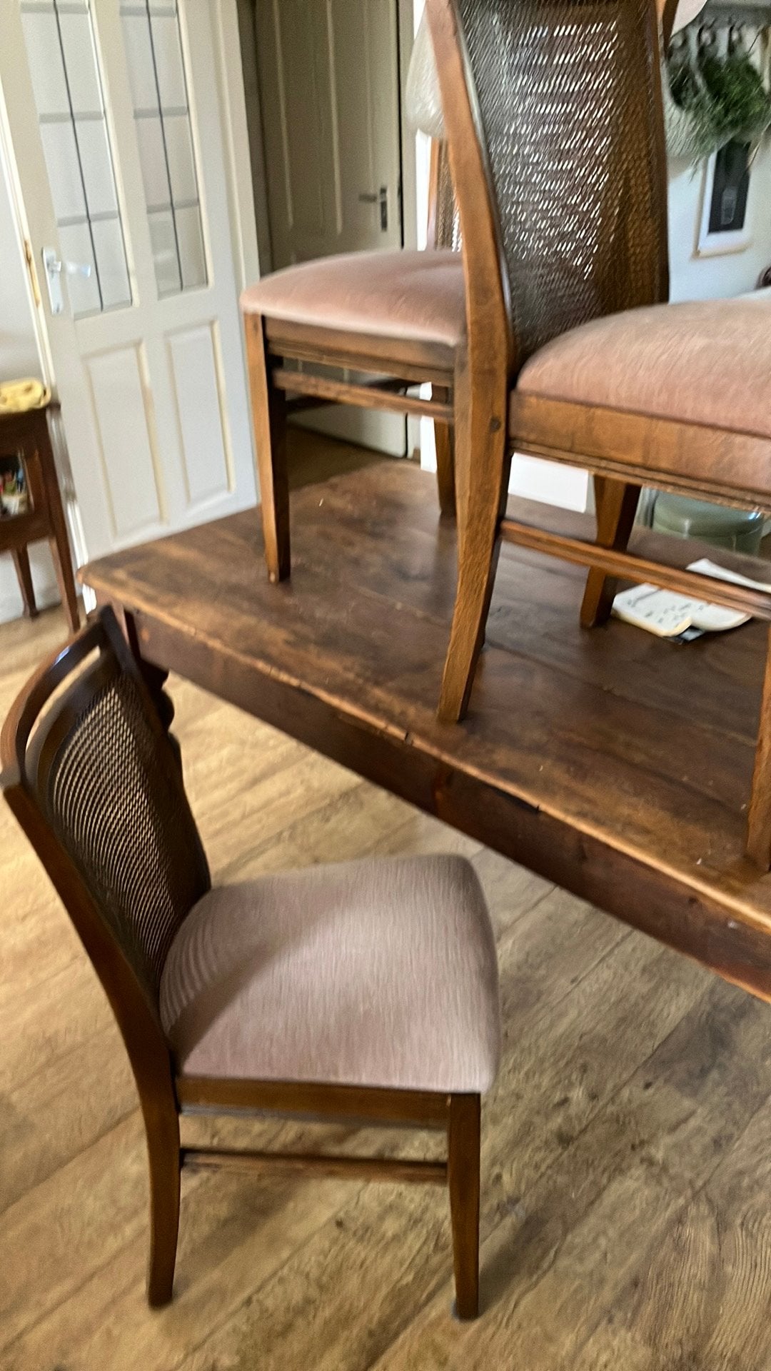 Vier eetkamerstoelen, Ophalen, Gebruikt, Wit, Vier