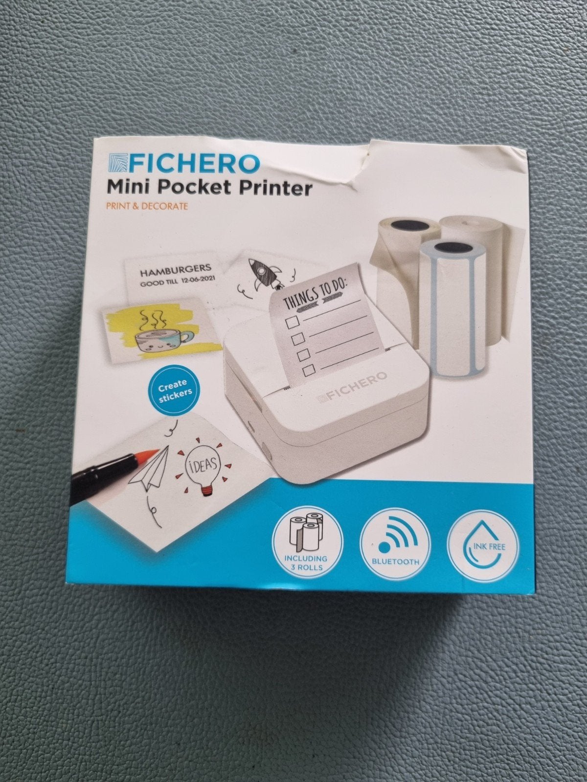 Fichero Mini Pocket Printer - Draagbare Bluetooth Printer, Computers en Software, Pocketprinters, Ophalen of Verzenden, Nieuw