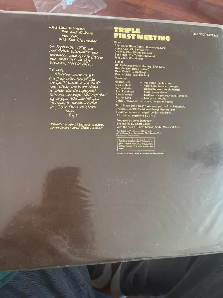 Trifle - First Meeting Vinyl LP (1970) - Prog Rock, Ophalen of Verzenden, Gebruikt, 12 inch