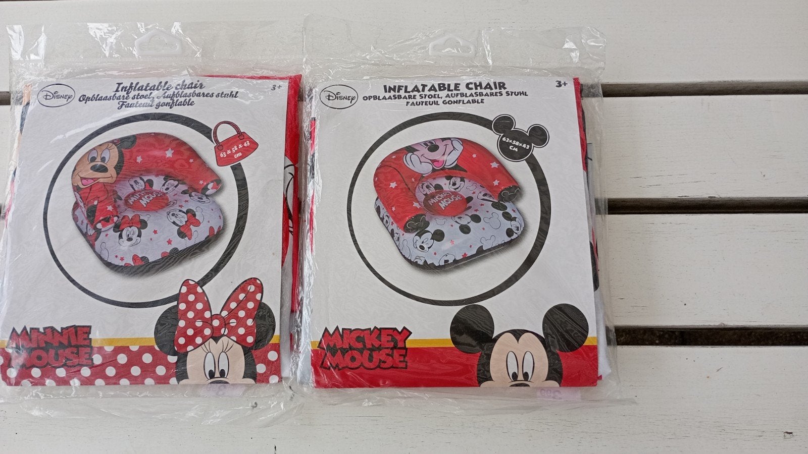 2stuks nieuwe Mickey & minni opblaas stoelen, Ophalen of Verzenden, Nieuw