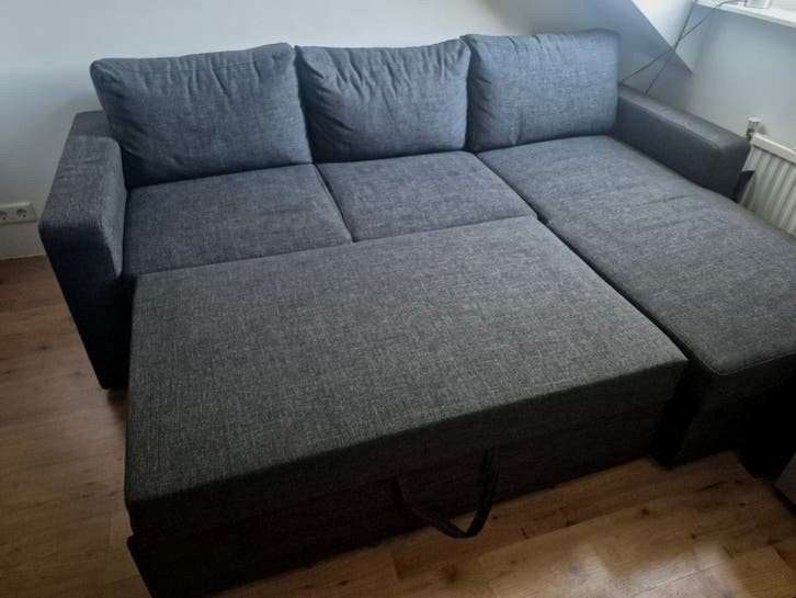 Slaapbank MARSLEV JYSK 145  195 cm donkergrijs, Ophalen, Tweepersoons