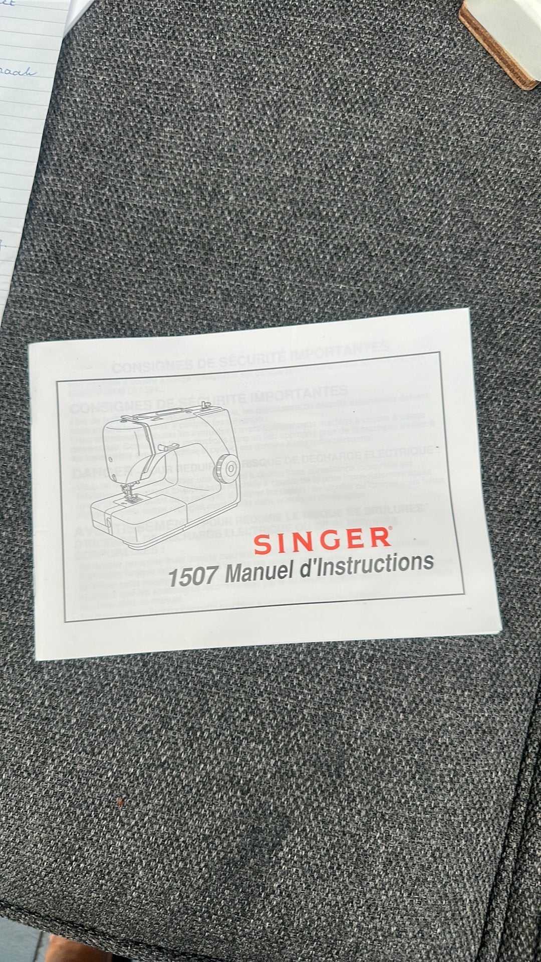 Gebruikershandleiding Singer 1507 naaimachine,, Ophalen of Verzenden, Zo goed als nieuw