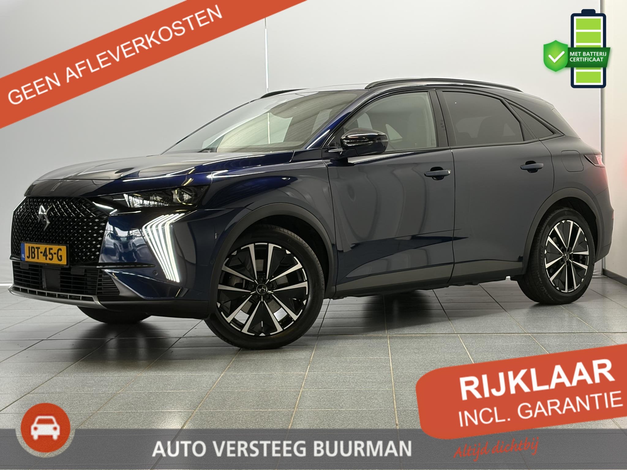 DS 7 1.6 PHEV 300 4x4 Pallas Panoramadak, Elektrische Achter, Auto's, Automaat, 12 maanden, 14 kWh, Gebruikt