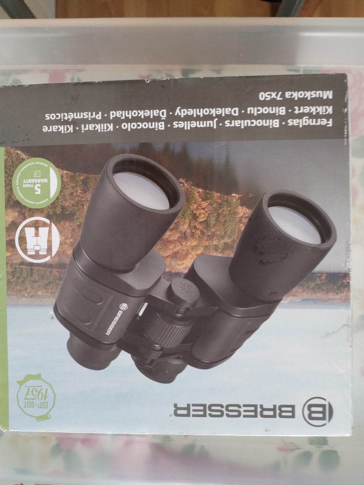 Bresser Muskoka 7x50 Verrekijker met Tas - Nieuwstaat, Minder dan 8x, Nieuw, Met hoes of tas, Porro (met knik)