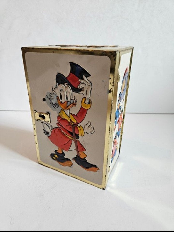 Dagobert Duck spaarpot Royco Soep 1960, Verzenden, Gebruikt, Metaal of Blik, Strip- of Tekenfilmfiguur