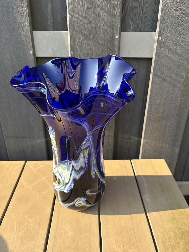 Murano glas vaas zakdoek model, Ophalen of Verzenden