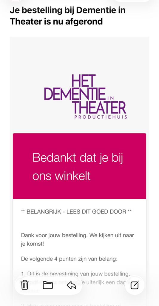 Dag Mama - Dementie in Theater 10 juni Amersfoort, Tickets en Kaartjes, Twee personen, Juni
