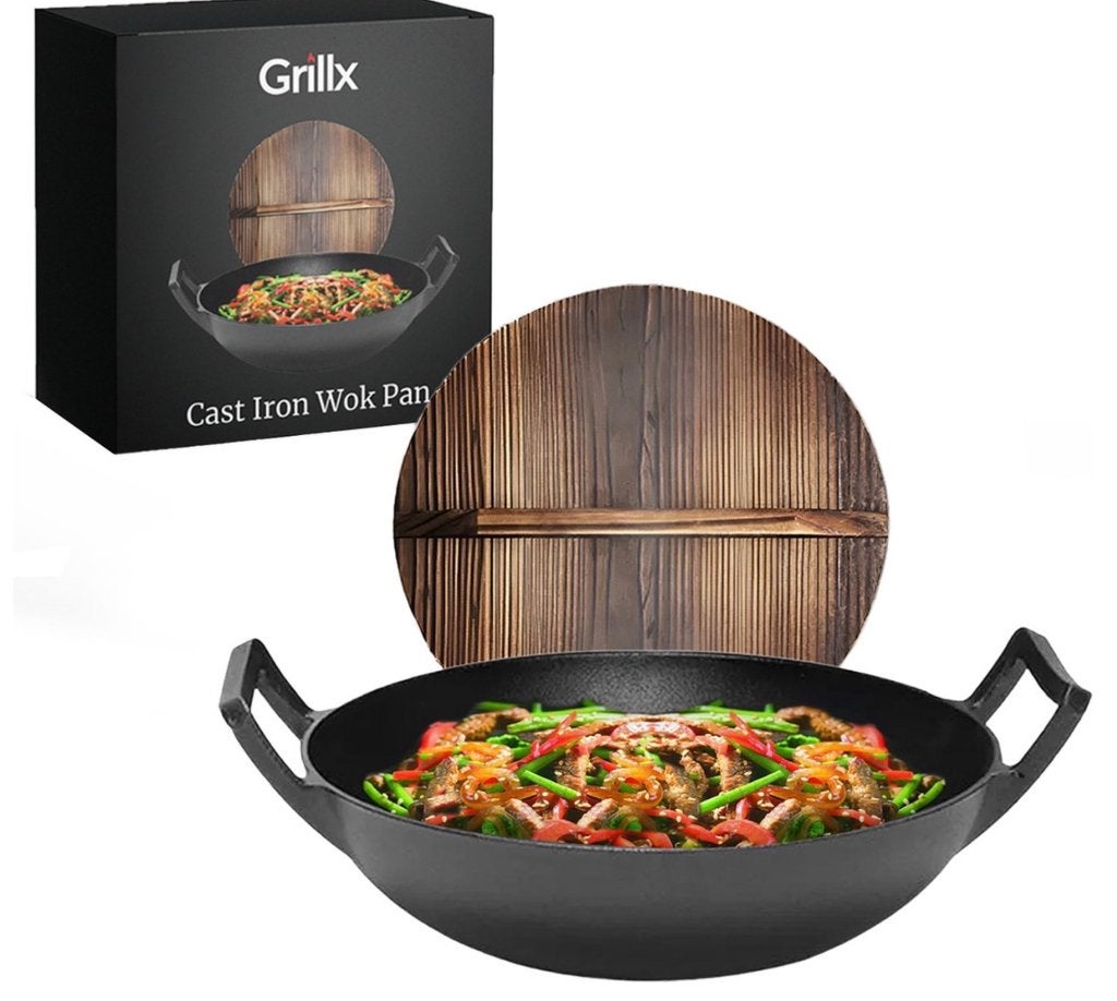 Grillx Gietijzeren Wokpan - 36cm, Ophalen of Verzenden, Nieuw, Grillx