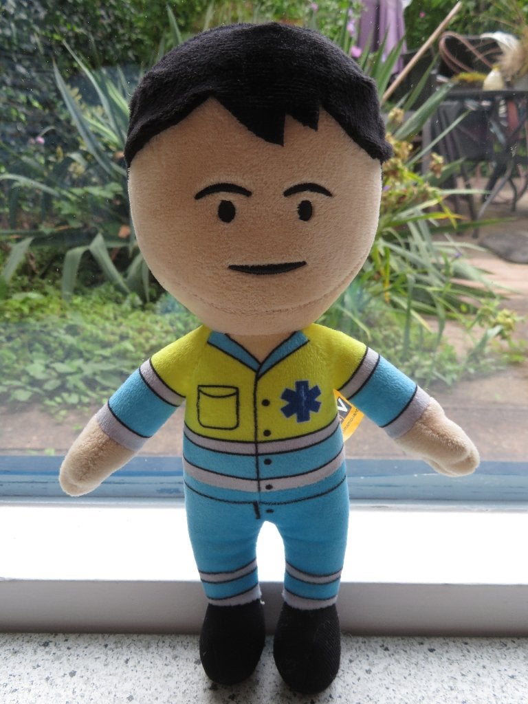 Zacht velours Pop RAV Team Ambulance Bram Brammetje, Kinderen en Baby's, Overige typen, Ophalen of Verzenden, Zo goed als nieuw