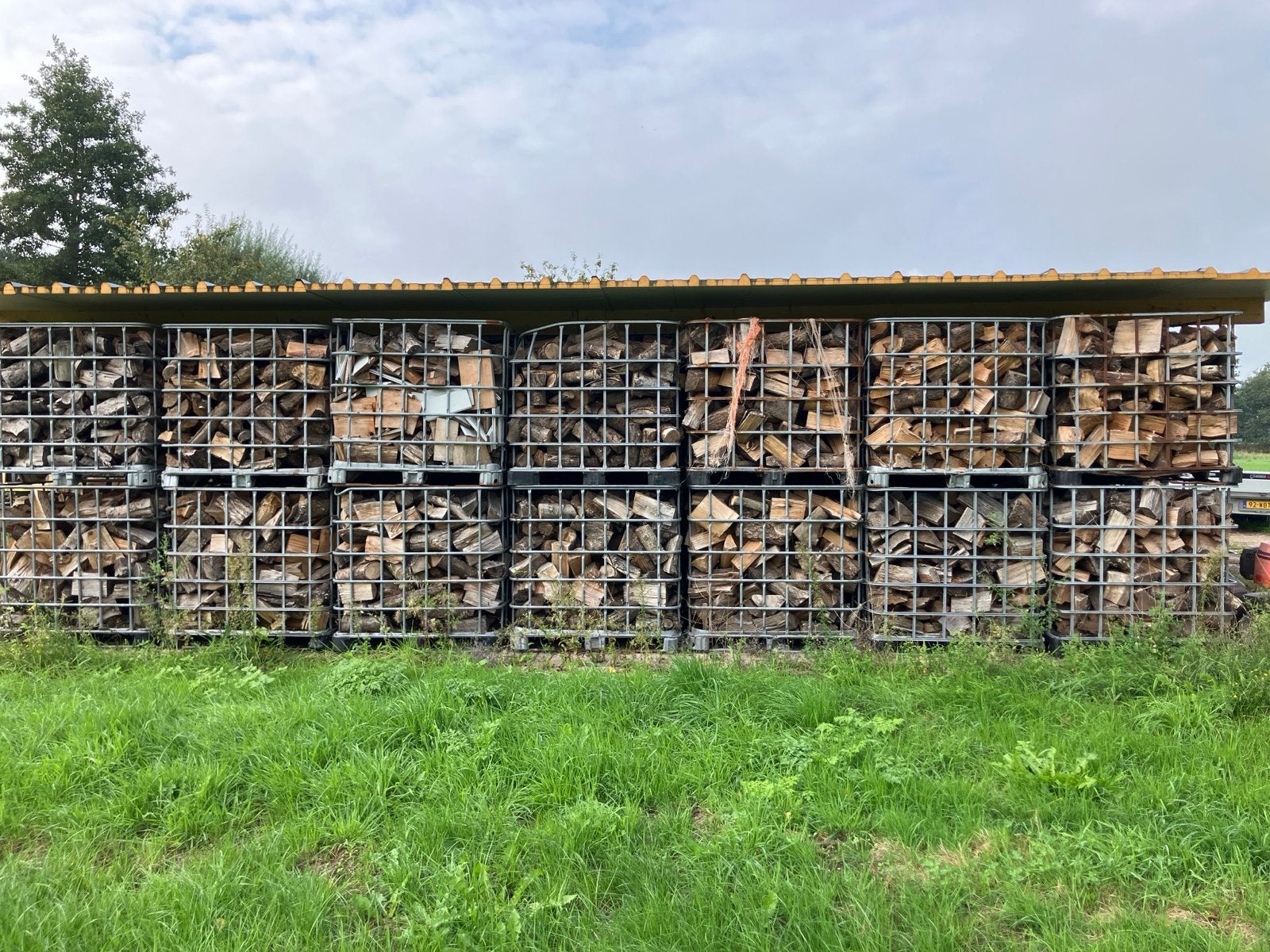Openhaardhout geklooft eiken/beuken, Tuin en Terras, 6 m³ of meer, Ophalen of Verzenden, Eikenhout, Blokken