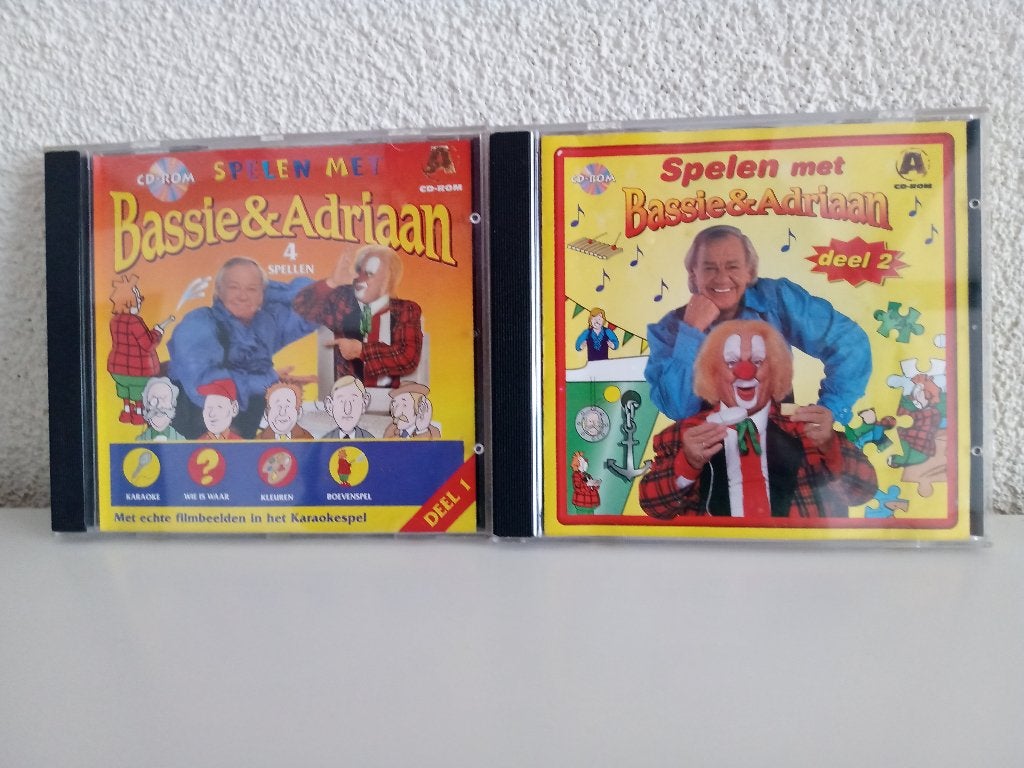 CD-ROMS van Spelen met BASSIE & ADRIAAN Deel 1 en 2, Puzzel en Educatief, Gebruikt, 1 speler, Ophalen of Verzenden