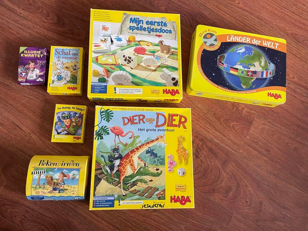 Haba spellenpakket: leerzaam speelplezier voor jong en oud!, Kinderen en Baby's, Speelgoed | Overig, Ophalen, Gebruikt, Jongen of Meisje