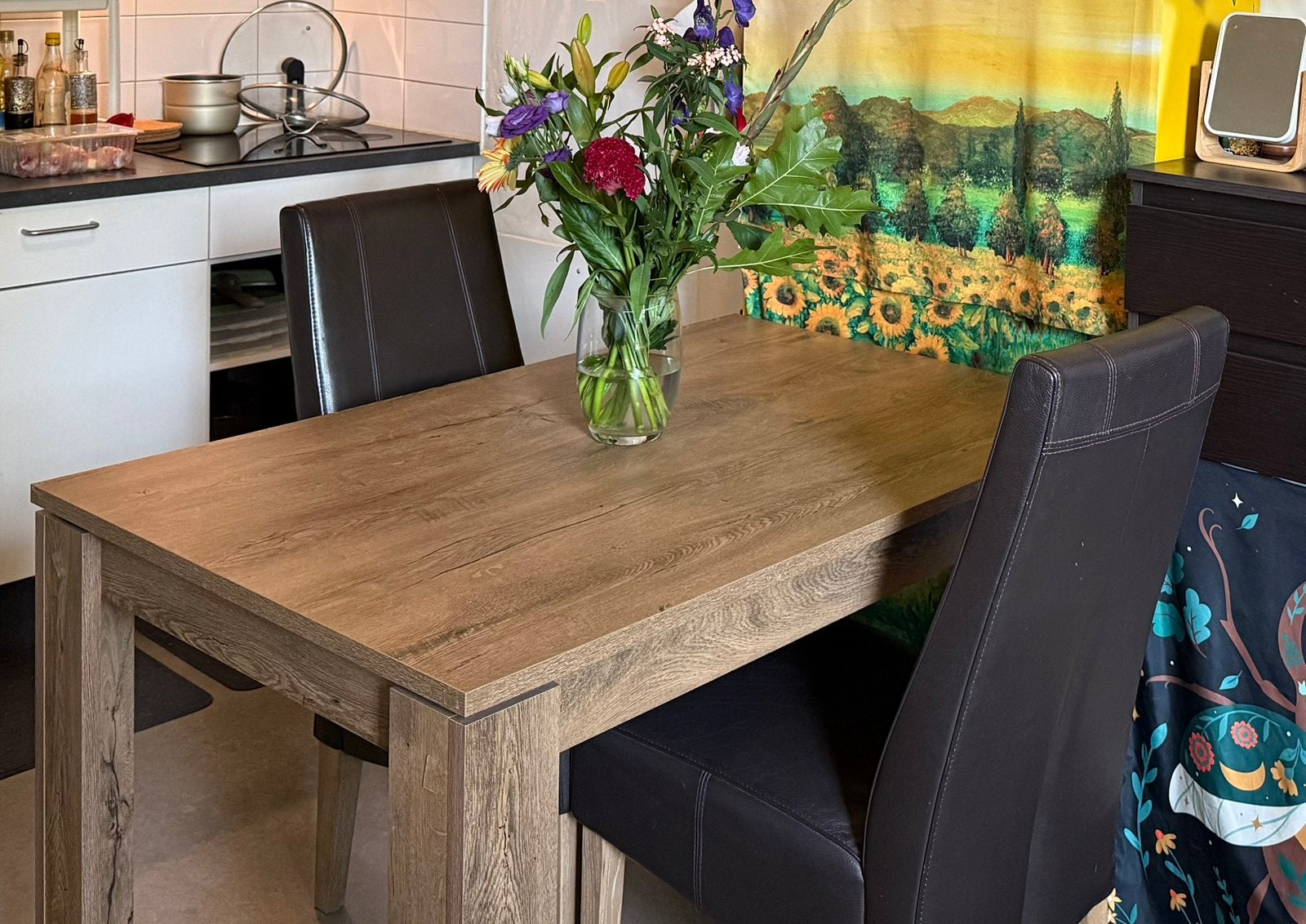 JYSK VEDDE Dining Table 80120 cm – As good as new, Huis en Inrichting, Ophalen, 100 tot 150 cm, Eikenhout, 50 tot 100 cm