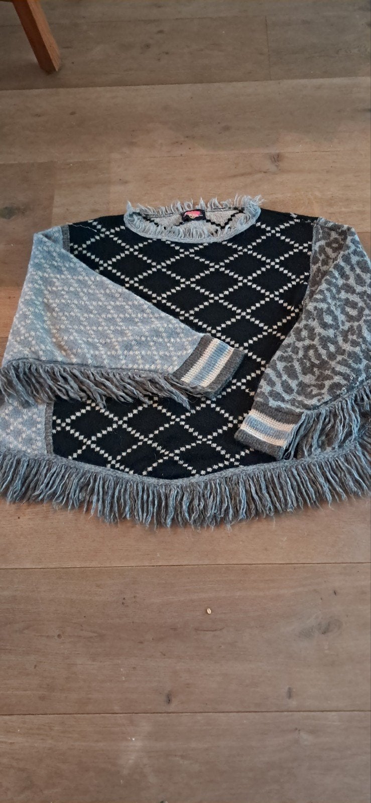 Yippie Hippie Poncho pullover - universele maat, Hippie Hippie, Zwart, Maat 46/48 (XL) of groter, Ophalen of Verzenden