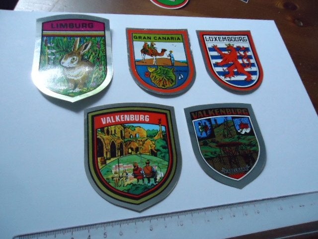 sticker oud Glansschild Valkenburg Luxemburg Limburg retro, Verzenden, Zo goed als nieuw, Bedrijf of Vereniging