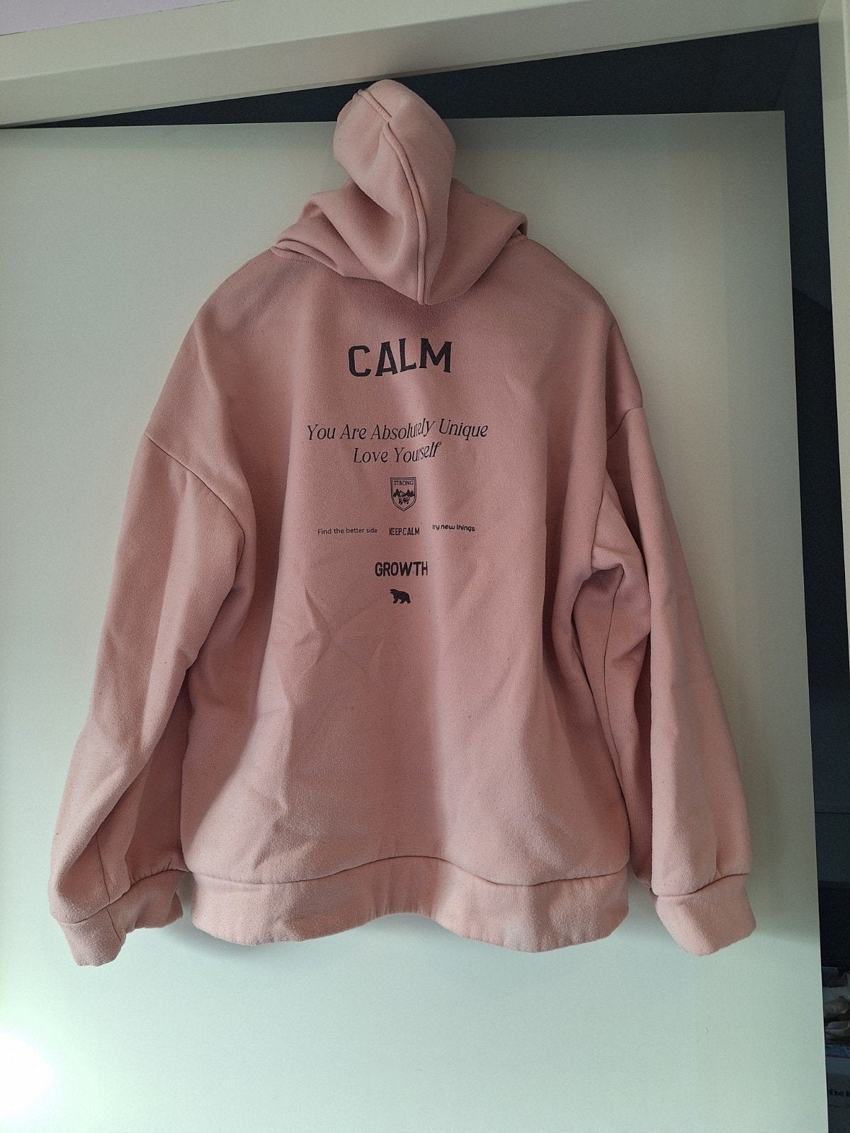 Roze hoodie met 'CALM' opdruk - Maat XL, Maat 46/48 (XL) of groter, Ophalen of Verzenden, Lange mouw, Roze