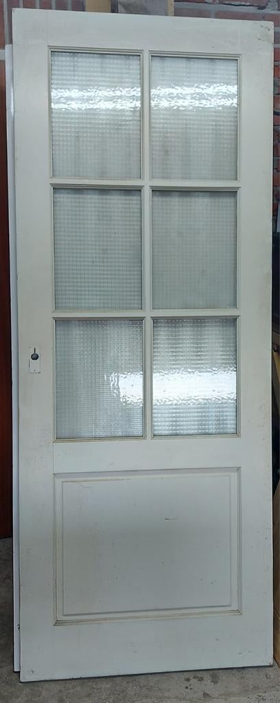 Hardhouten binnen / buitendeur, Doe-het-zelf en Verbouw, Deuren en Horren, Ophalen, Gebruikt, Buitendeur, 200 tot 215 cm