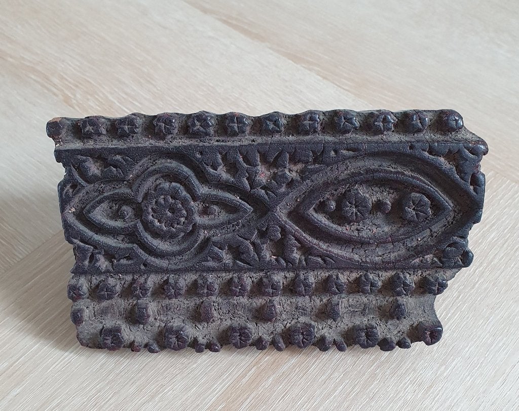 Antiek Houten Drukblok / Batikstempel uit India, Antiek en Kunst, Verzenden