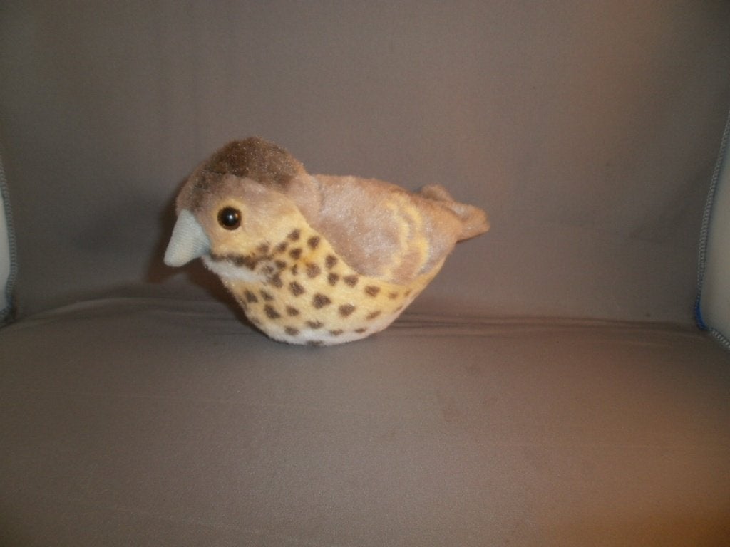 wild republic vogel met geluid velours grijs /geel gevlekt, Kinderen en Baby's, Overige merken, Met geluid, Overige typen, Ophalen of Verzenden
