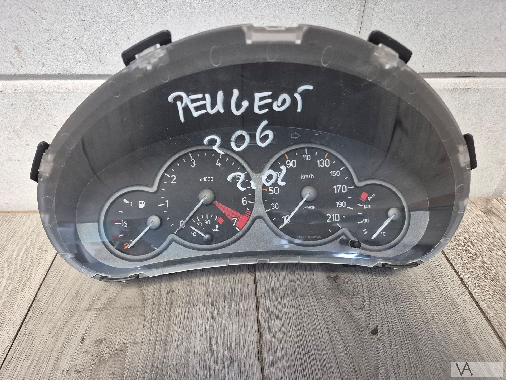 Tellerklok cockpit van Peugeot 206 1998 - 2002 9634961480, Gebruikt, -, -, Ophalen of Verzenden