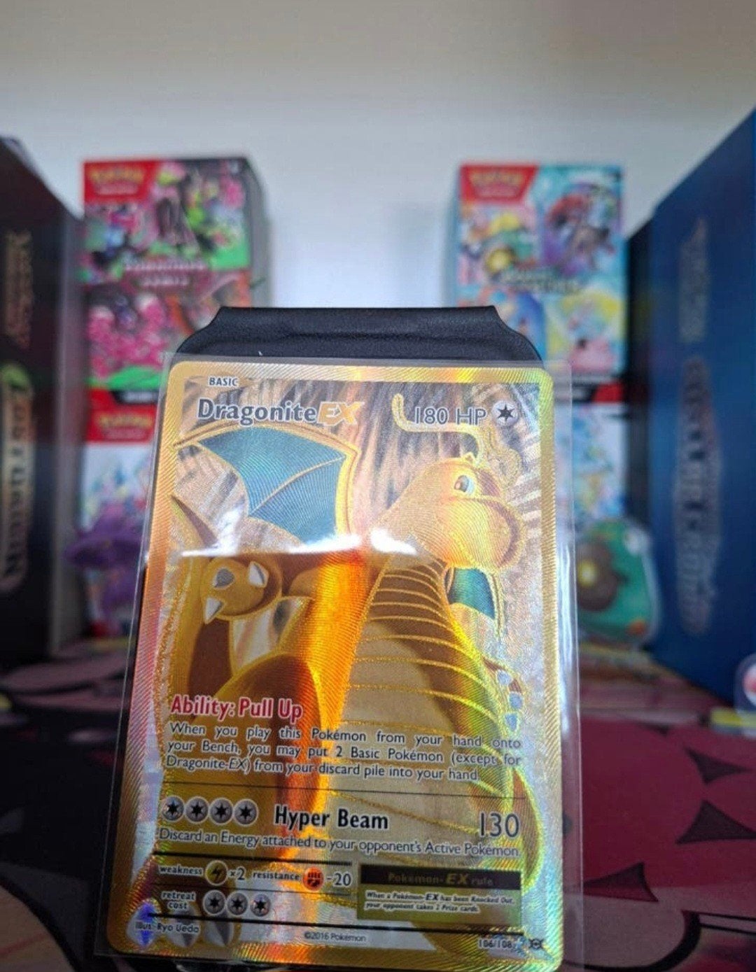 Dragonite 106/108 - ENG & EX, Ophalen of Verzenden, Zo goed als nieuw, Losse kaart, Foil