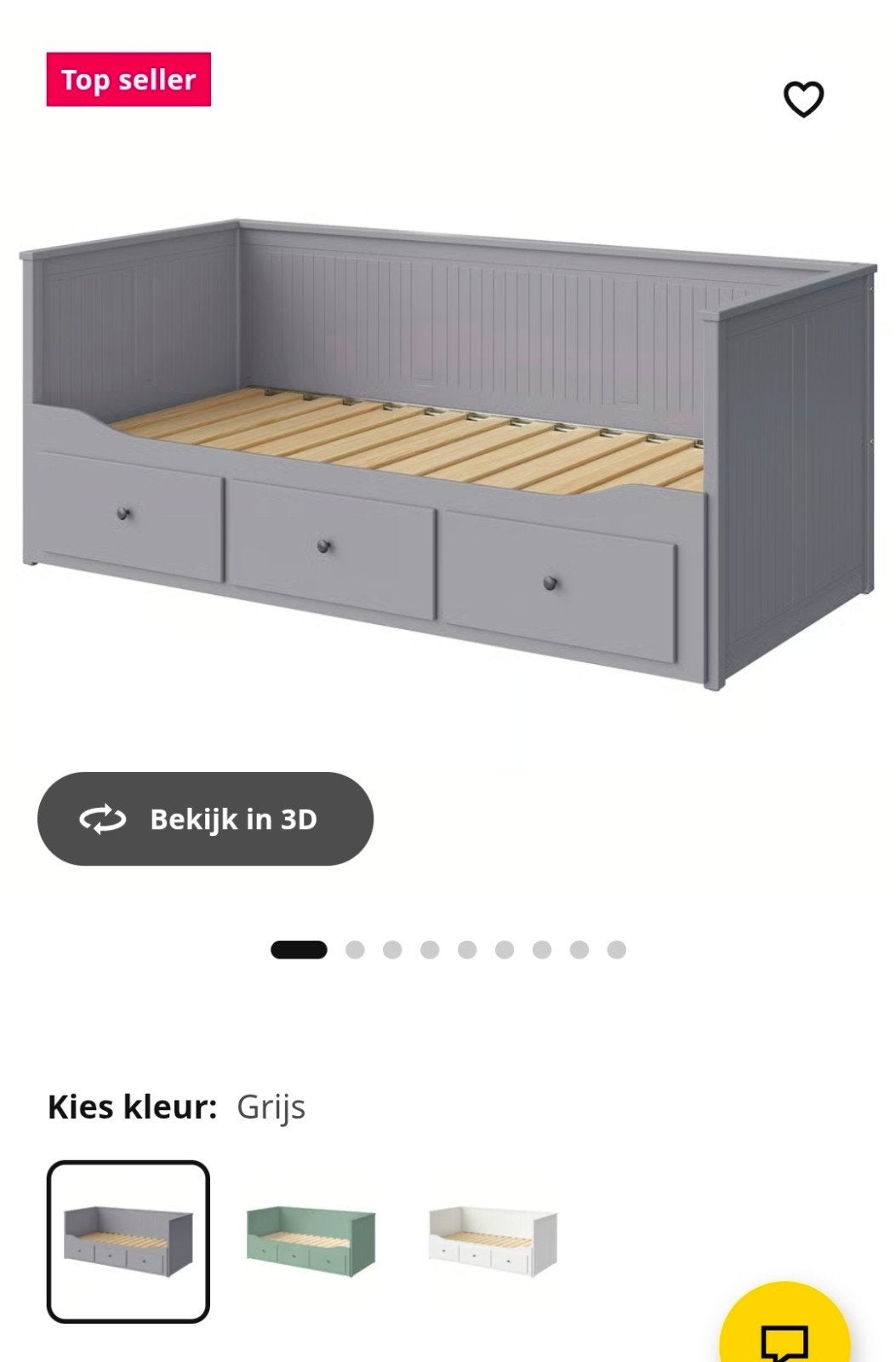 IKEA Hemnes Bedbank Grijs met 3 Lades - Zo goed als nieuw, Modern, Functioneel, Tweepersoons, Ophalen of Verzenden, Zo goed als nieuw