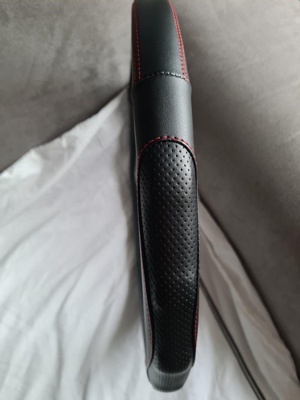 Leren Stuurhoes Zwart met Rode Stiksels (A38X8.2), Ophalen of Verzenden, Nieuw
