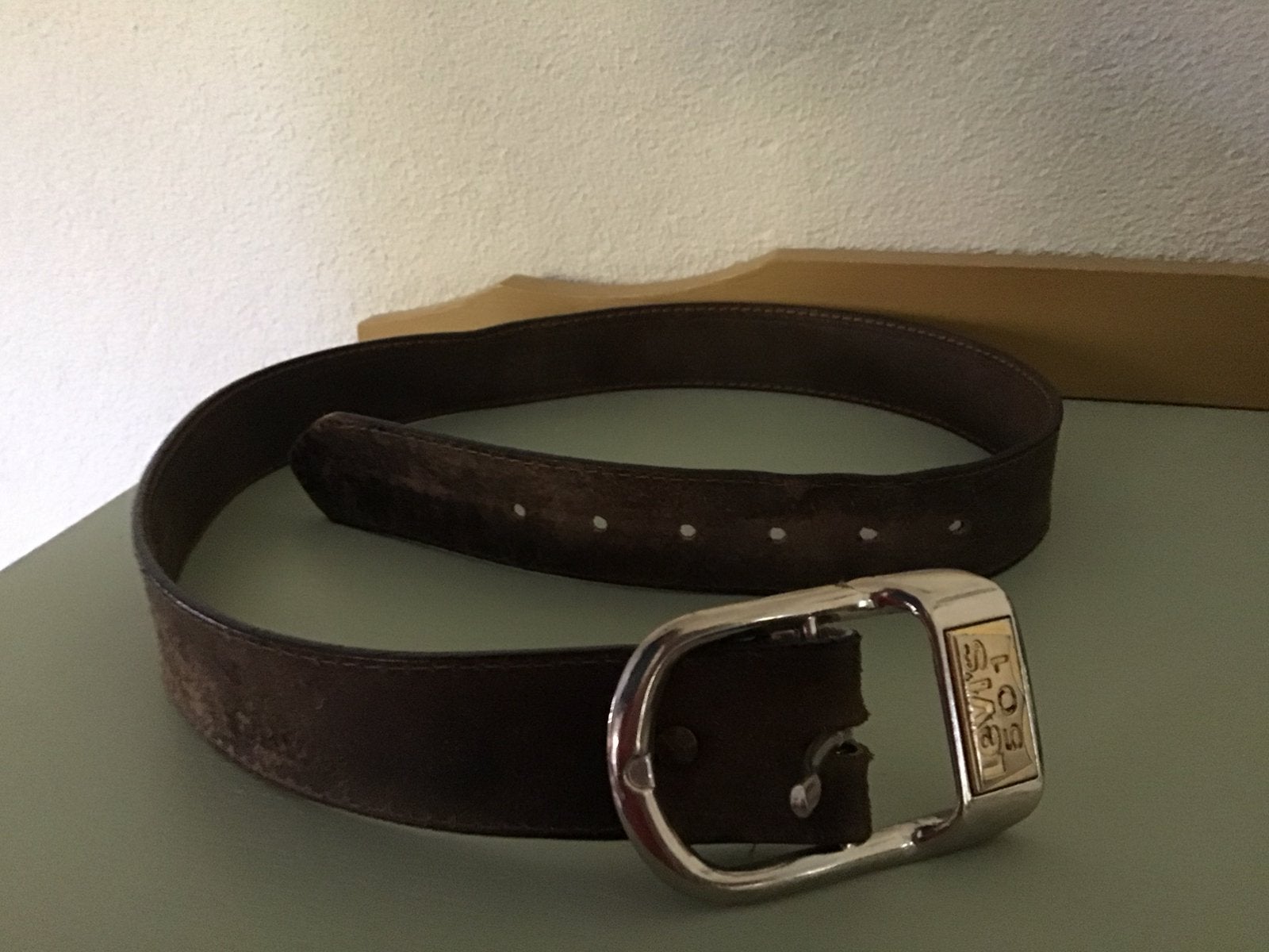 Levi’s Strauss 501 Leren riem bruin, Kleding | Heren, Riemen en Ceinturen, 95 tot 105 cm, Bruin, Echt leder, Ophalen of Verzenden