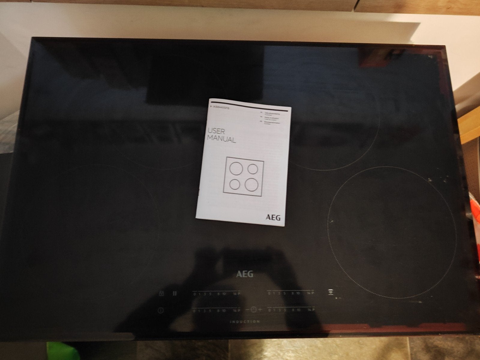 AEG inductiekookplaat 80 cm – 4 zones – werkend, Ophalen, Gebruikt, 4 kookzones, Inbouw