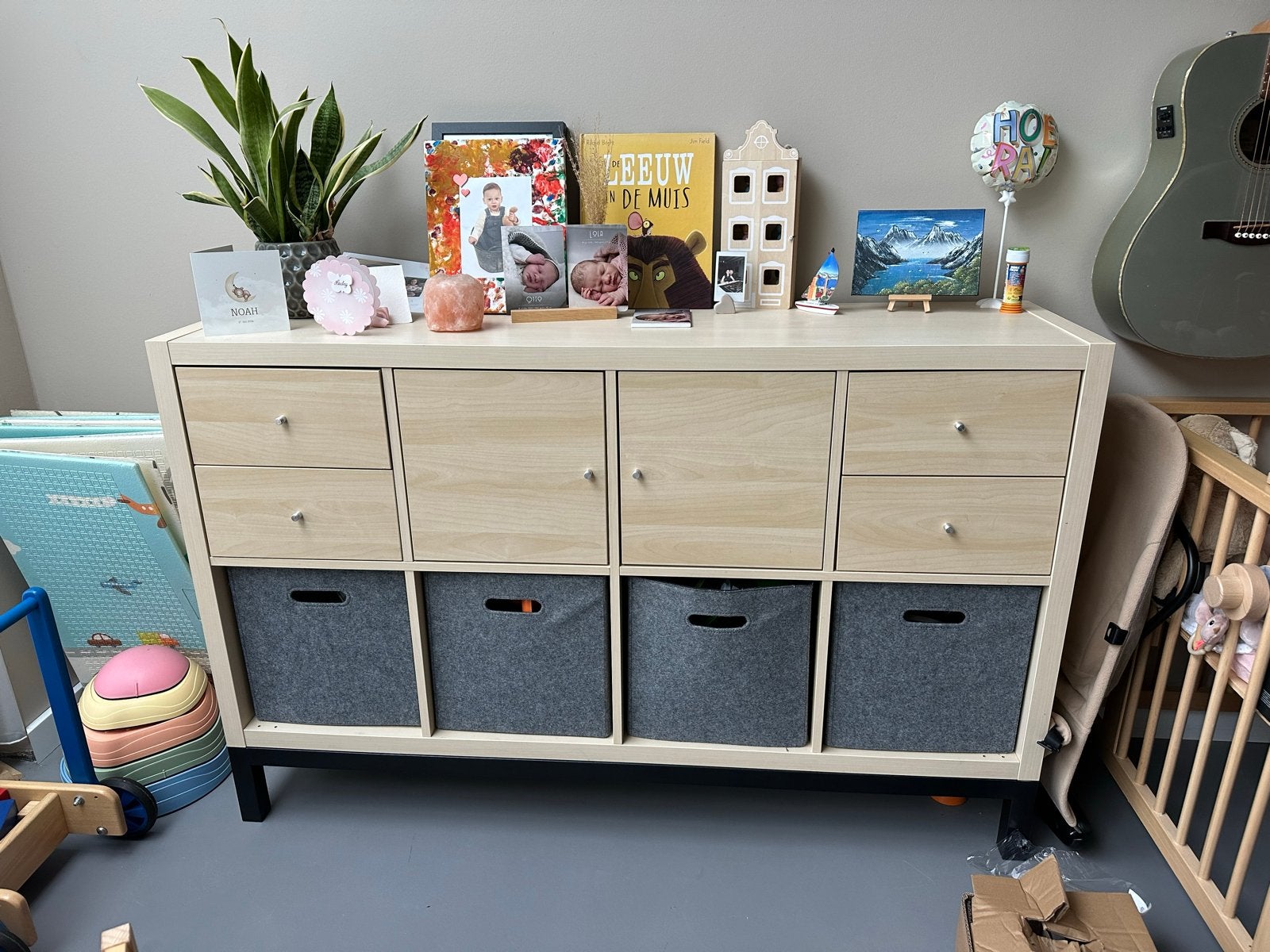 IKEA Kallax kast met lades en deuren, Huis en Inrichting, Ophalen, Gebruikt, 100 tot 150 cm, Met lade(s)
