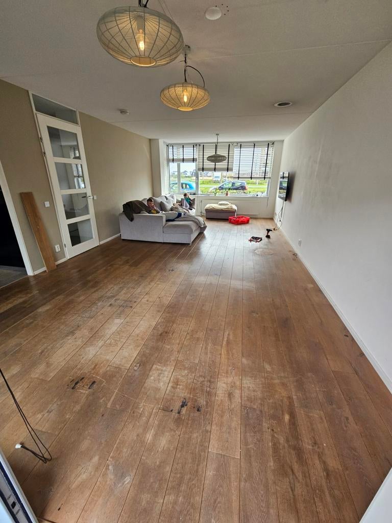 Massieve Eiken vloer / Laminaat, 35m2, Ophalen