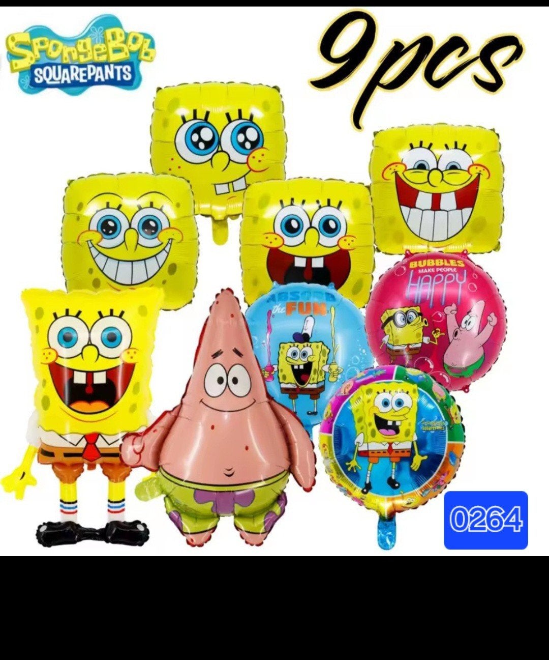 SpongeBob SquarePants Ballonnen Set - 9 stuks, Ophalen of Verzenden, Nieuw, Versiering, Verjaardag