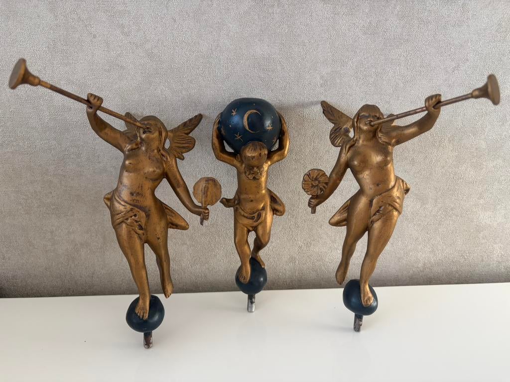 set van drie bronzen engelfiguren, Ophalen of Verzenden, Zo goed als nieuw