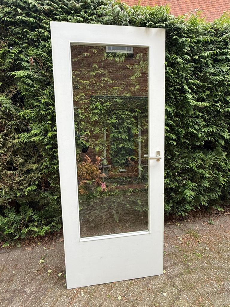 Gratis afhalen binnendeur 82,5 x 201,5, Gebruikt, Binnendeur, Ophalen of Verzenden, Glas