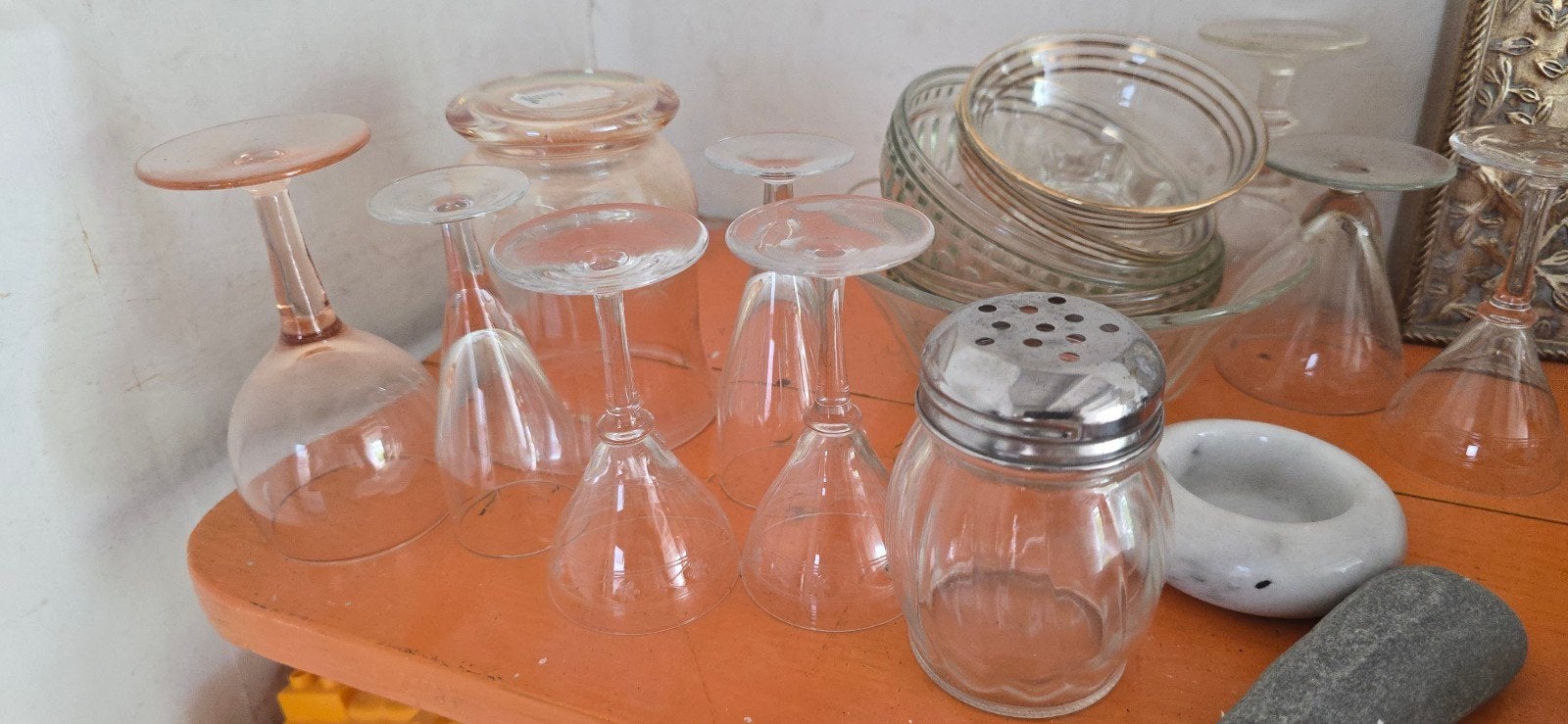 Vintage glazen en schalen - Texels bierglazen, borrelglaasje, Ophalen