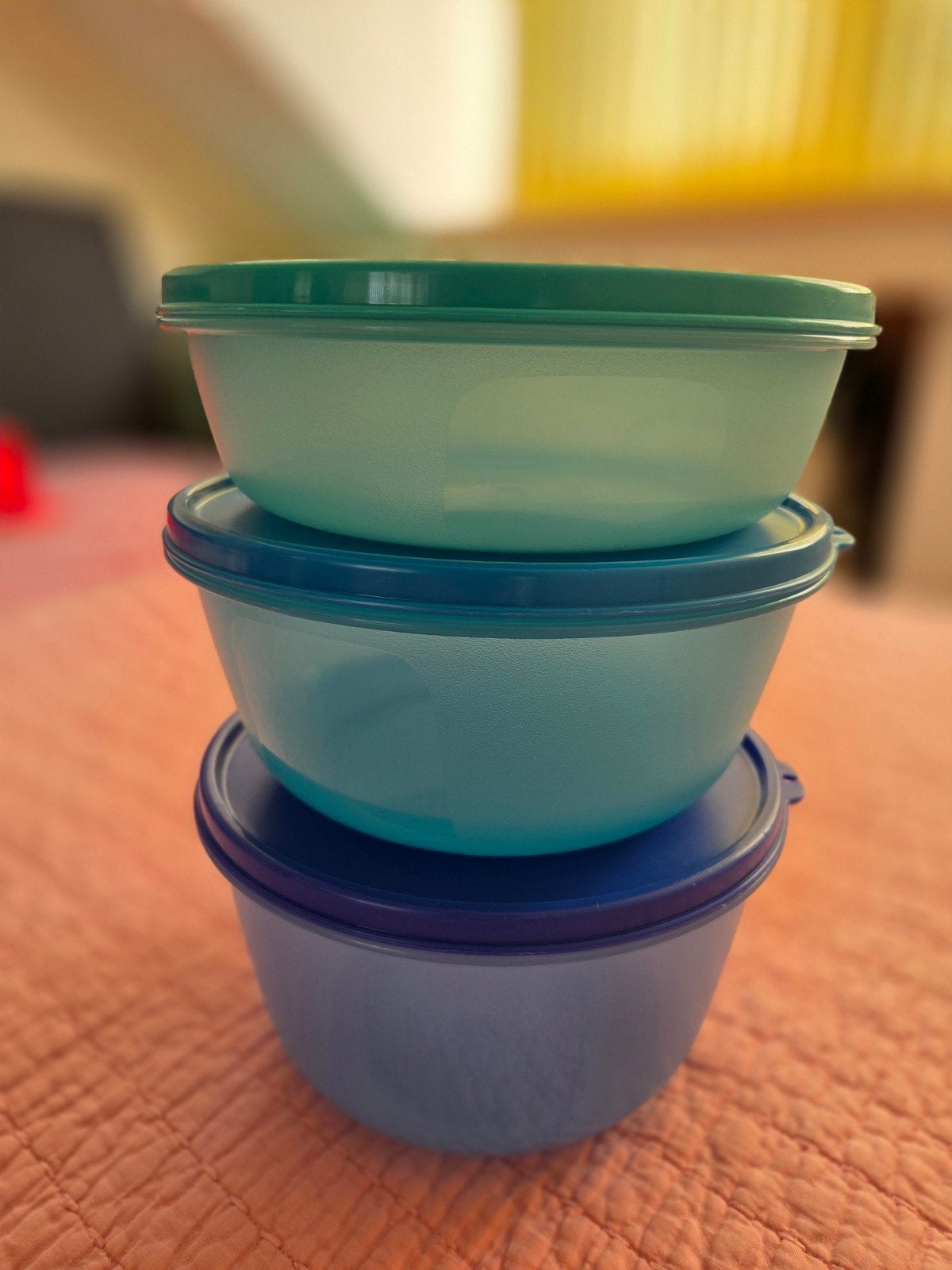 Tupperware kommen set - 3 stuks, Ophalen of Verzenden, Gebruikt, Groen, Bak of Kom