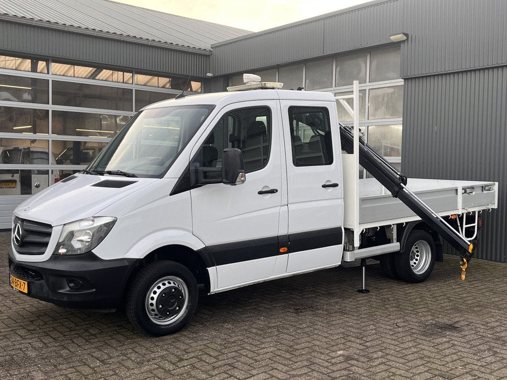 Mercedes-Benz Sprinter 513cdi 130pk DC Laadkraan Hiab 017T A, Auto's, Automaat, Stof, 4 cilinders, Wit