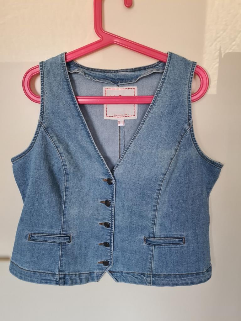 Gilet spijkerstof, maat 44, Blauw, Maat 42/44 (L), Ophalen of Verzenden, Zo goed als nieuw